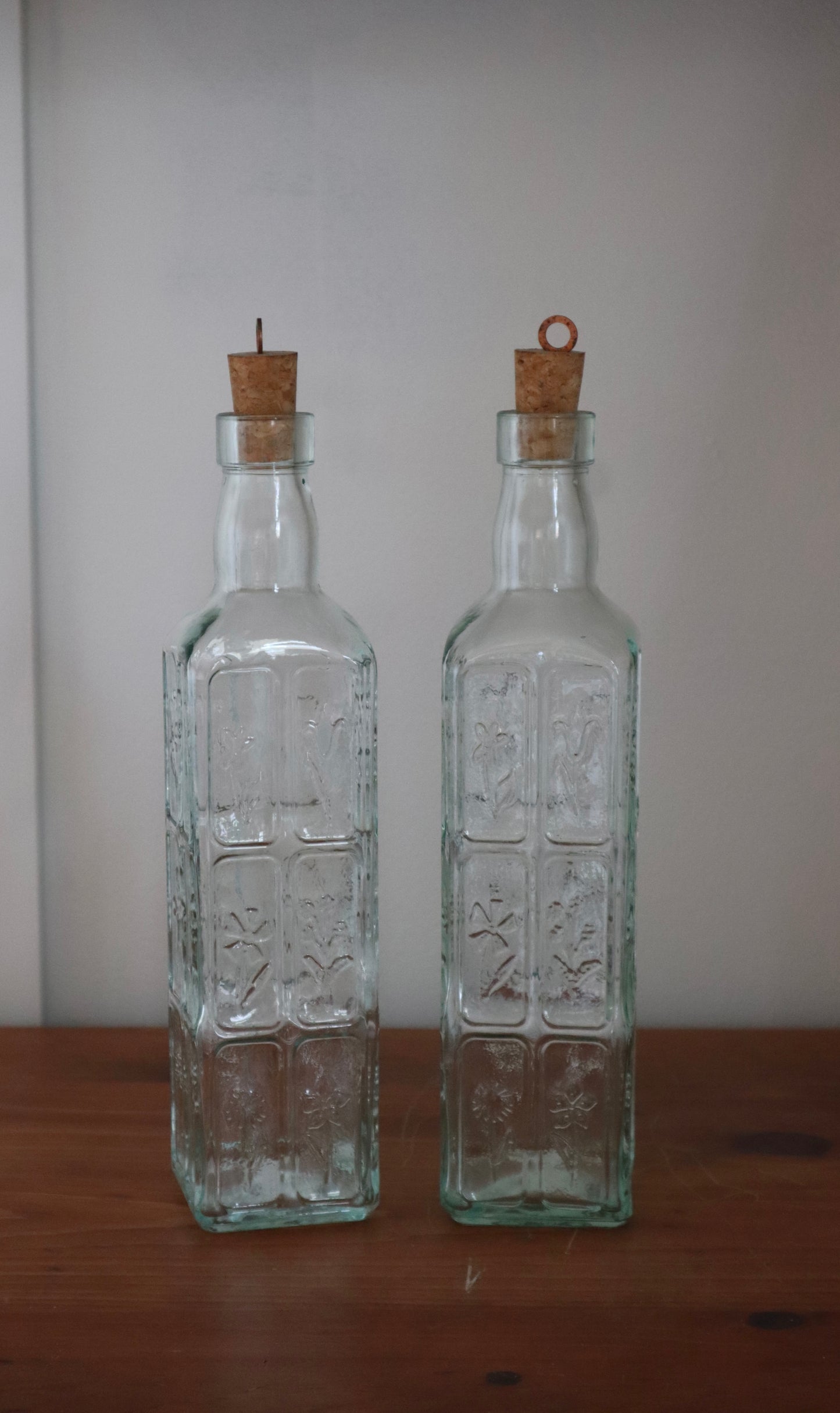 Italian Floral Glass Bottles (set of two)