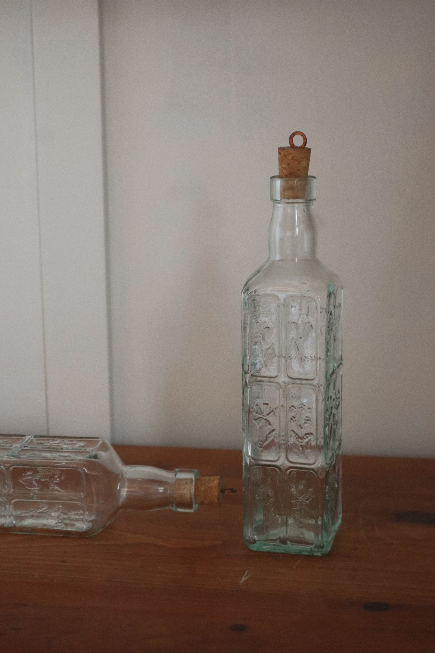 Italian Floral Glass Bottles (set of two)