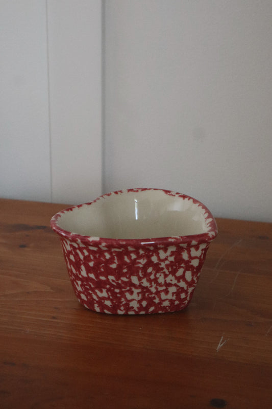 Heart Shaped Spongeware Dish