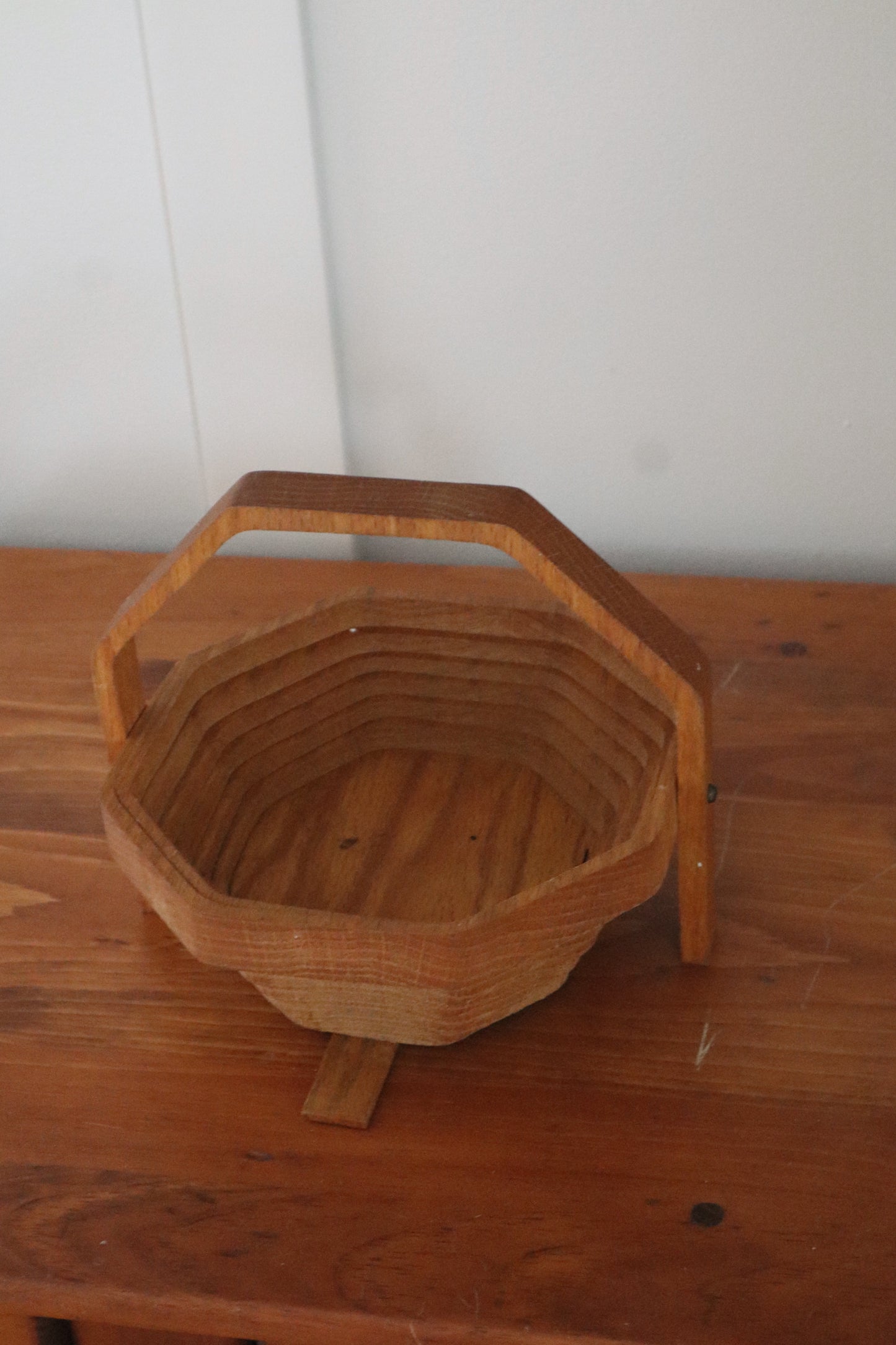 Wooden Collapsible Decorative Basket