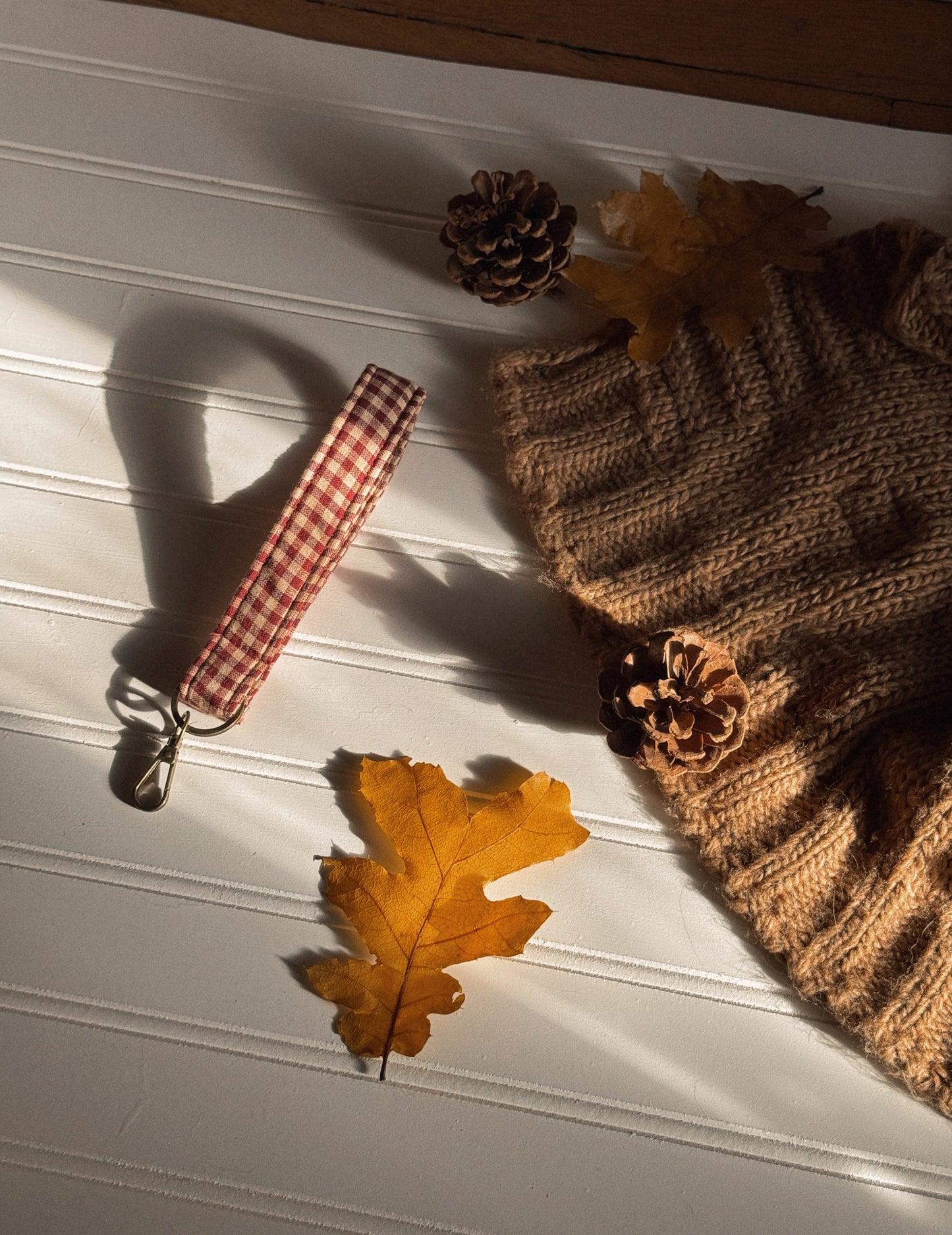 Farmhouse Red Gingham Keychain
