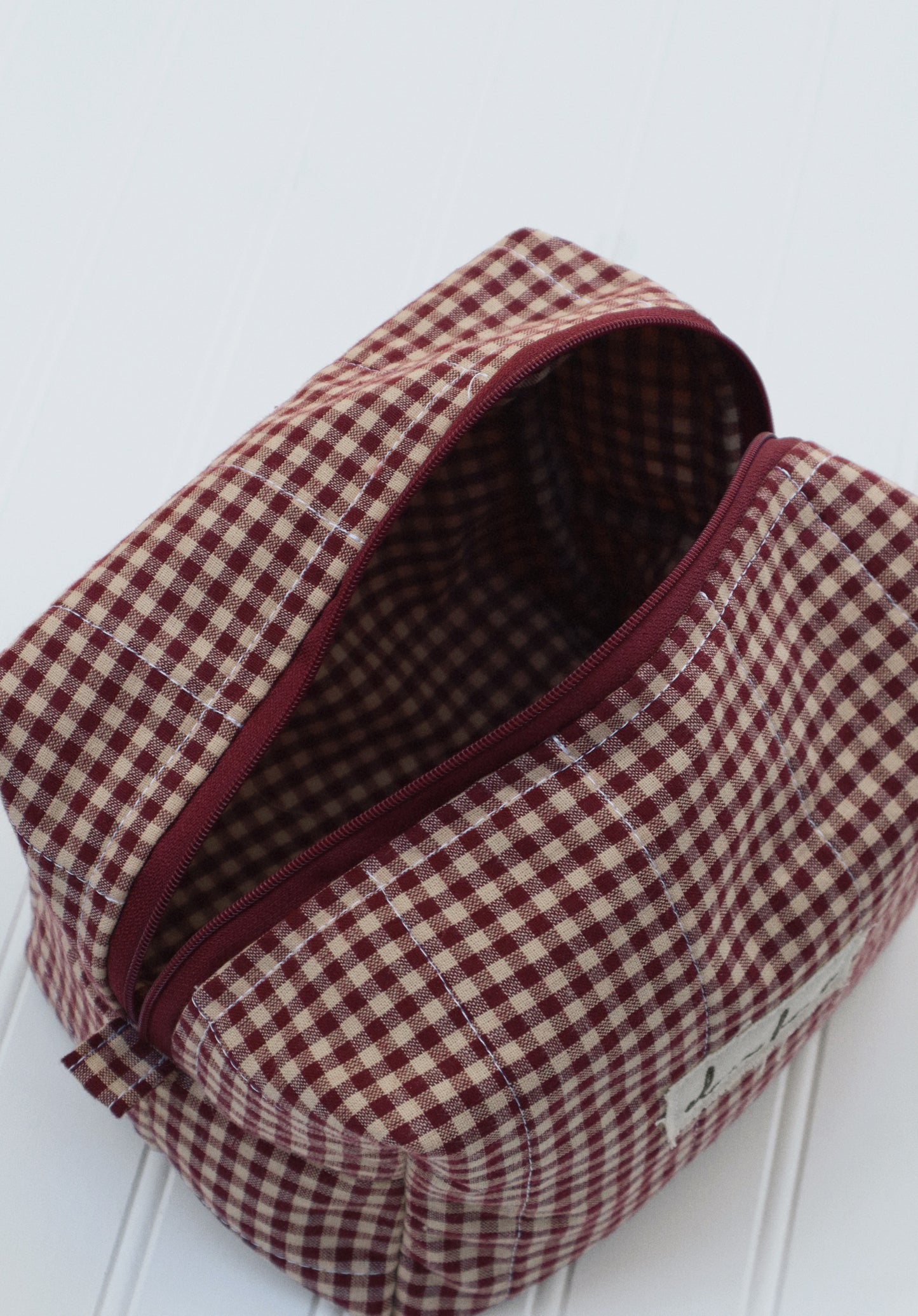 Red Gingham Toiletry Bag