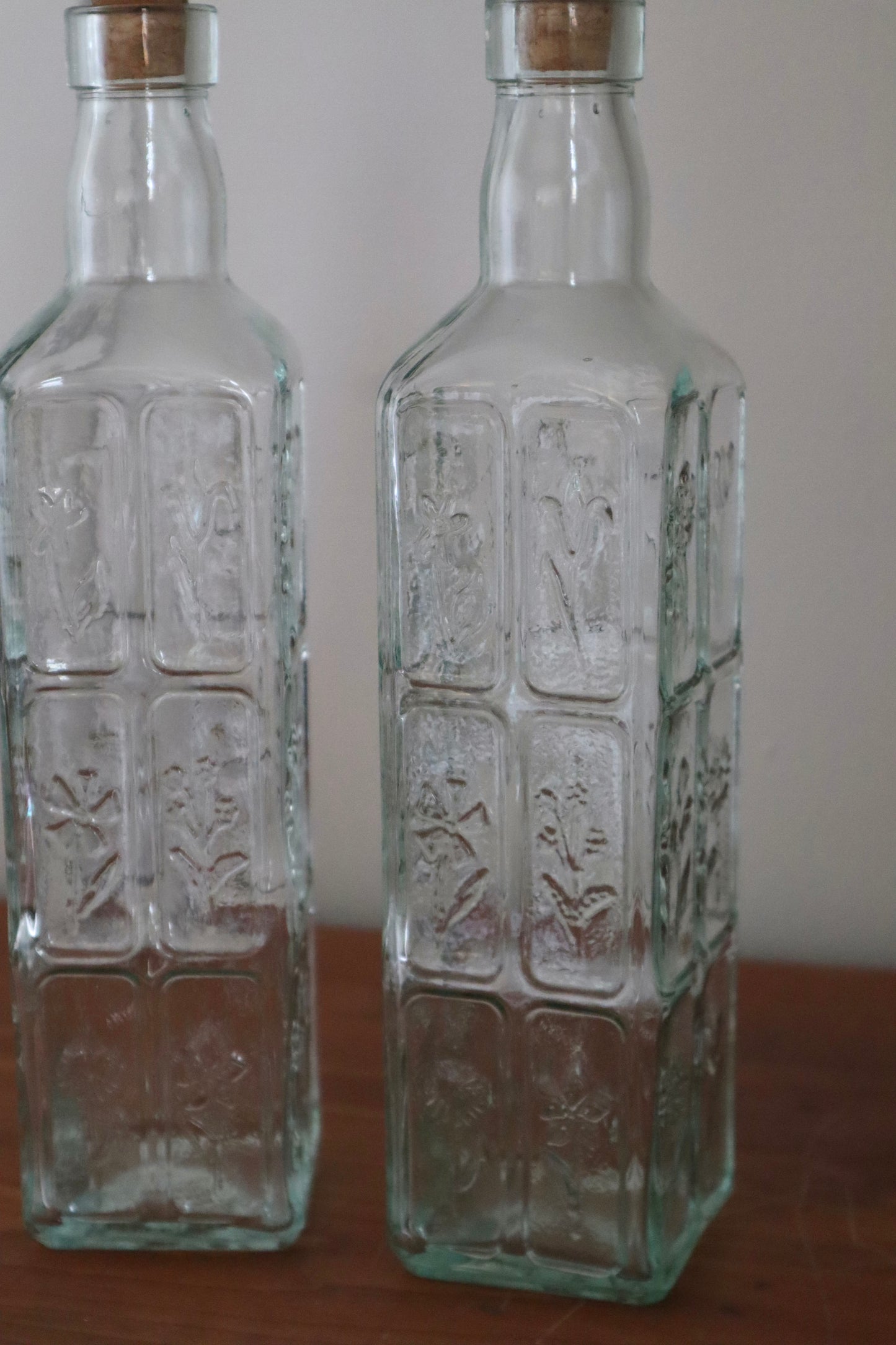 Italian Floral Glass Bottles (set of two)