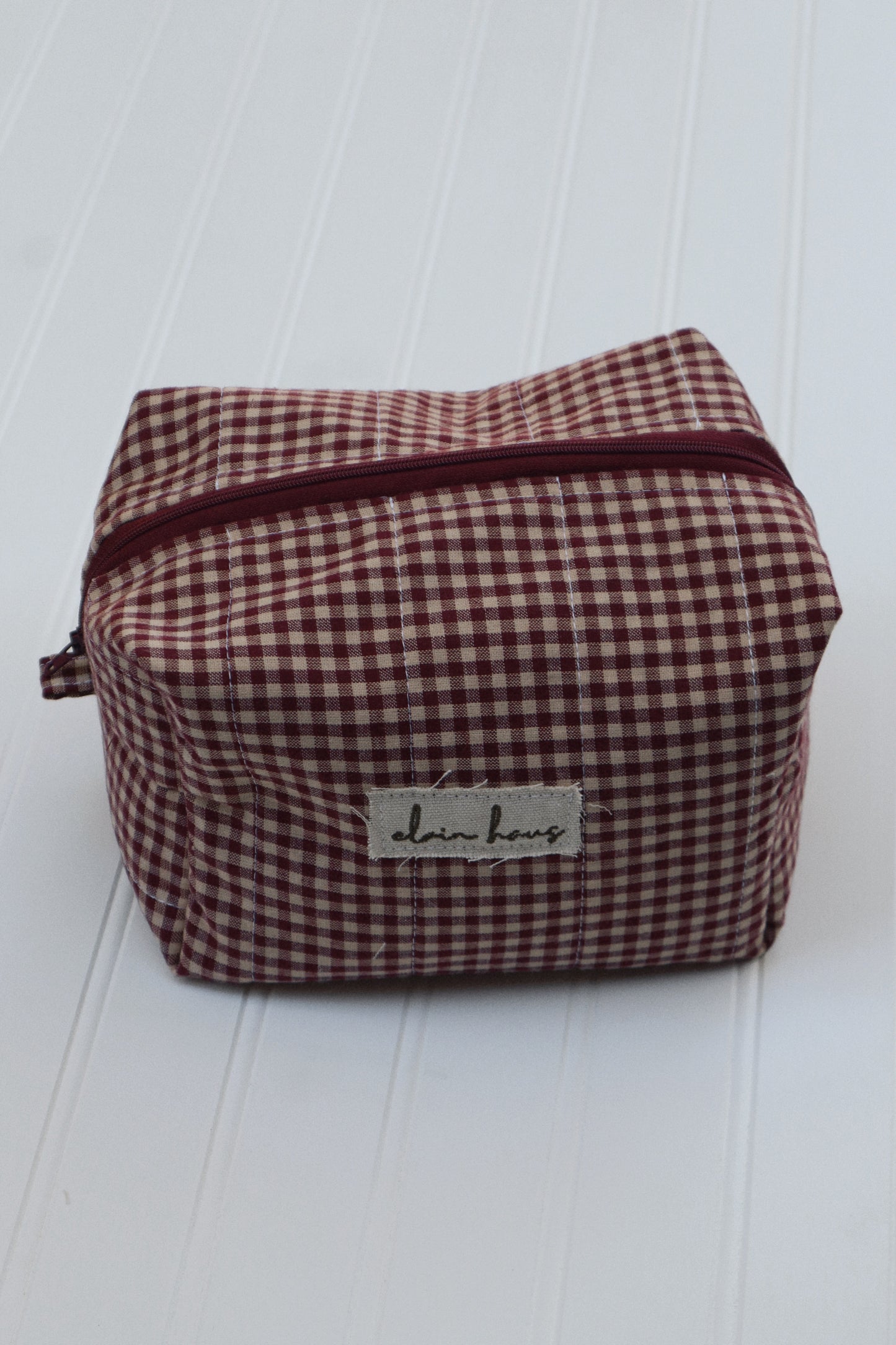 Red Gingham Toiletry Bag