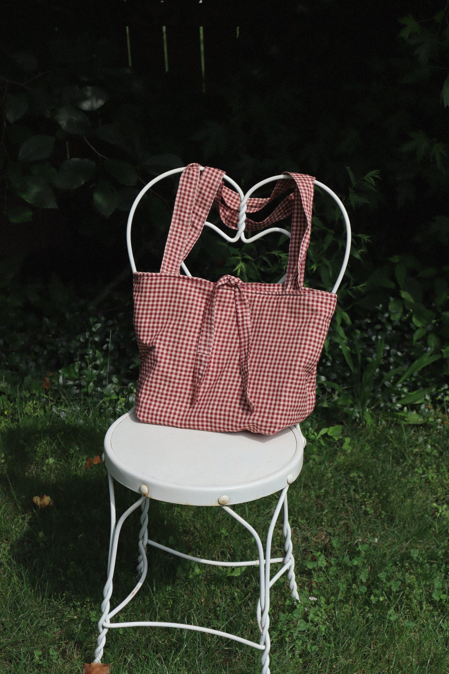 Red & Beige Gingham Cottage Tote