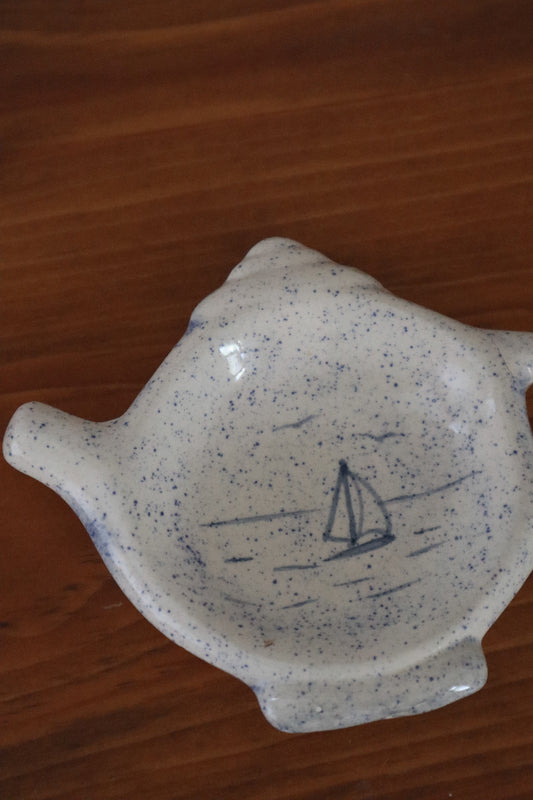 Coastal Sailboat Ceramic Dish