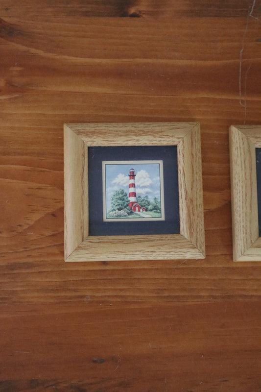 Framed Lighthouse Art (set of two)