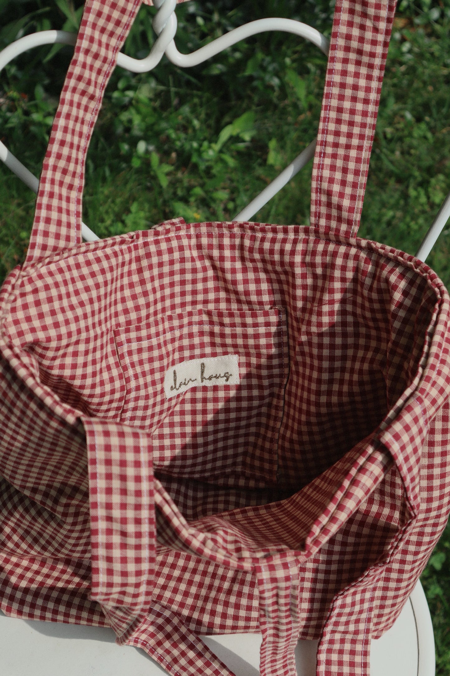 Red & Beige Gingham Cottage Tote