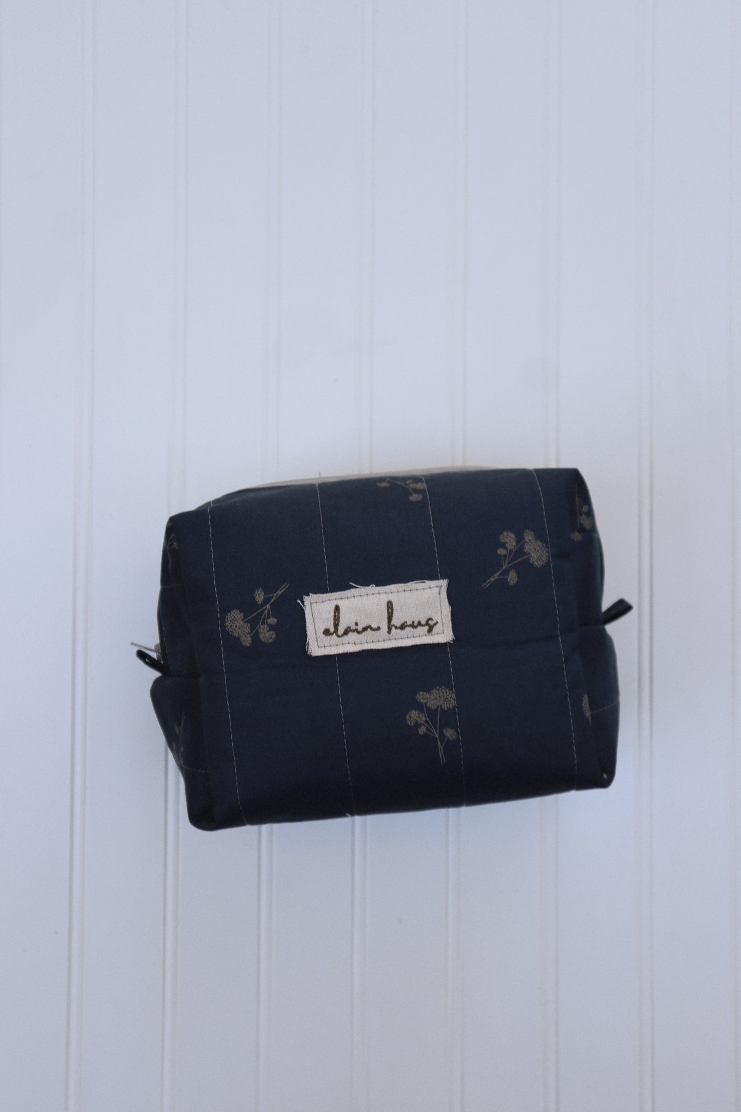 Navy Blue Floral Toiletry Bag