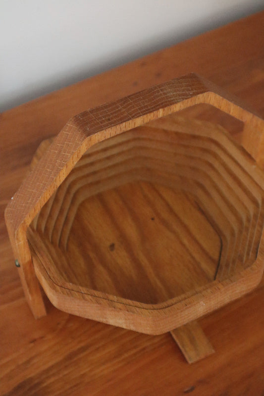 Wooden Collapsible Decorative Basket