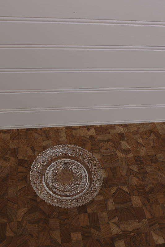 dainty ornate glass plate