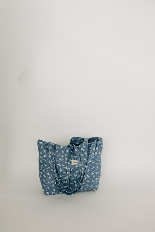 Mirabelle Tote | Quilted Blue Floral Bag