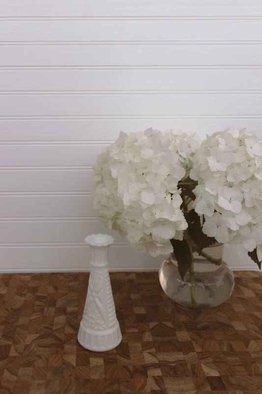 white milk glass vase