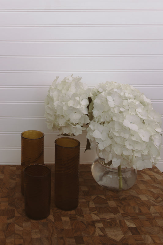 textured brown glass vases (set of 3)