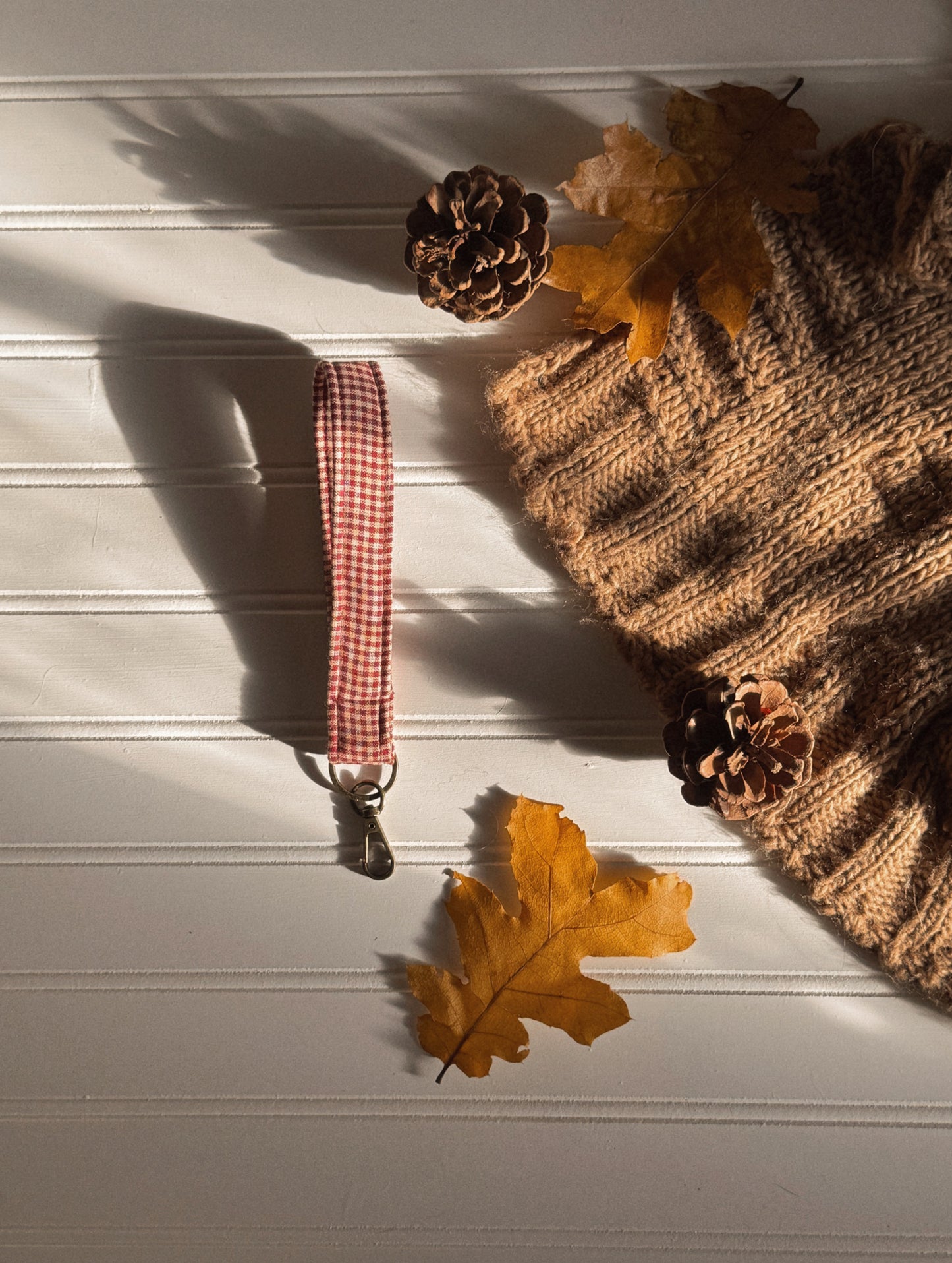 Dainty Red Gingham Keychain