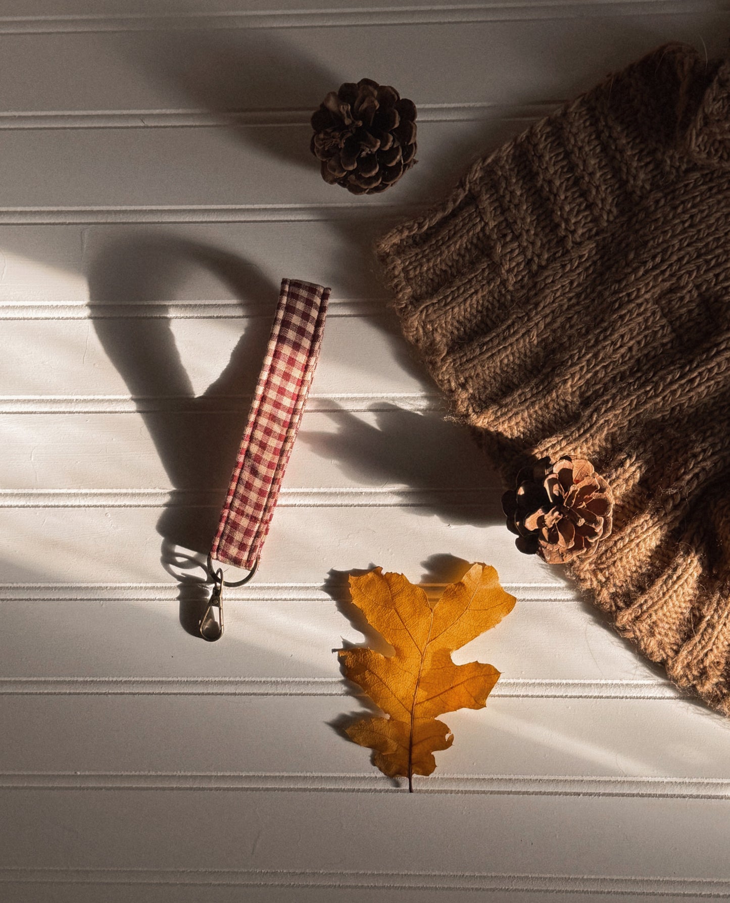 Farmhouse Red Gingham Keychain