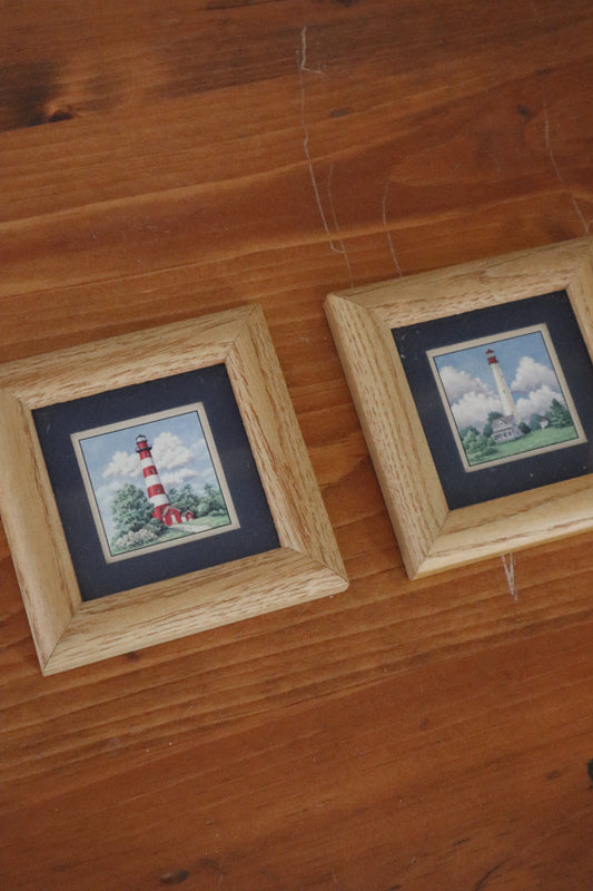 Framed Lighthouse Art (set of two)