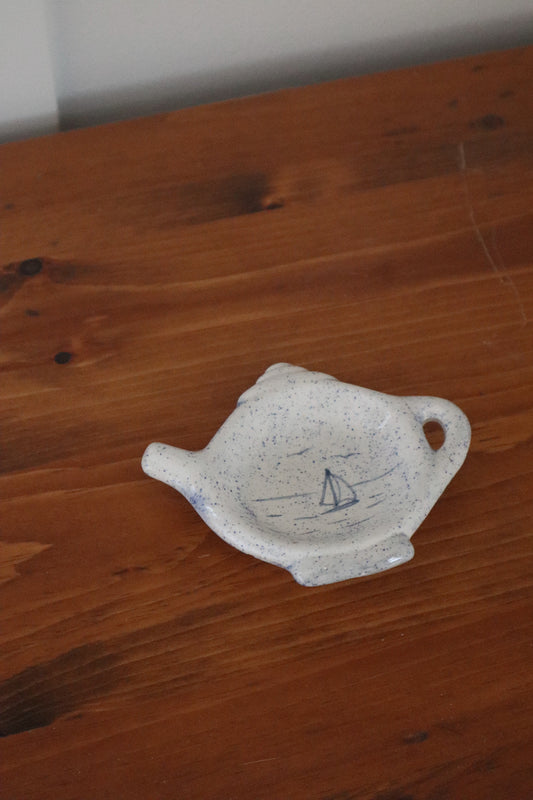 Coastal Sailboat Ceramic Dish