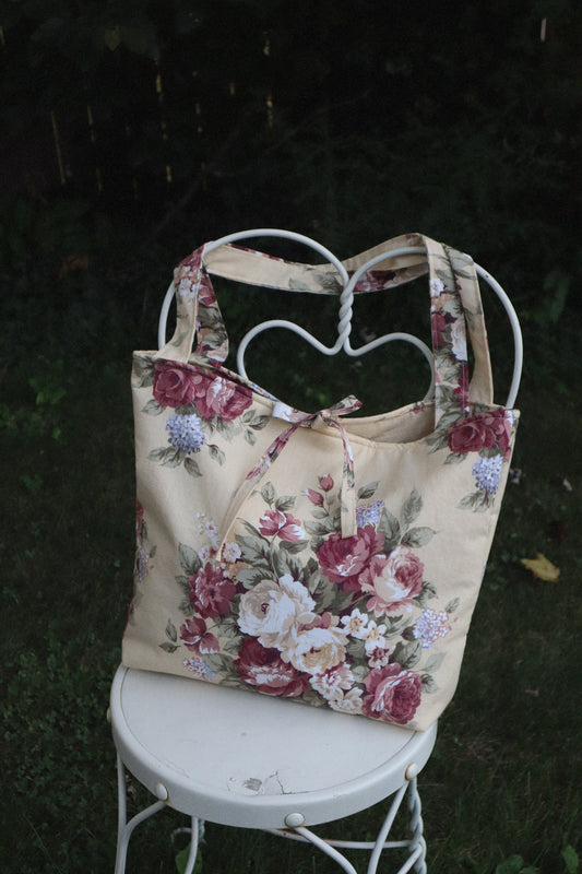 Butter Yellow Floral Tote Bag