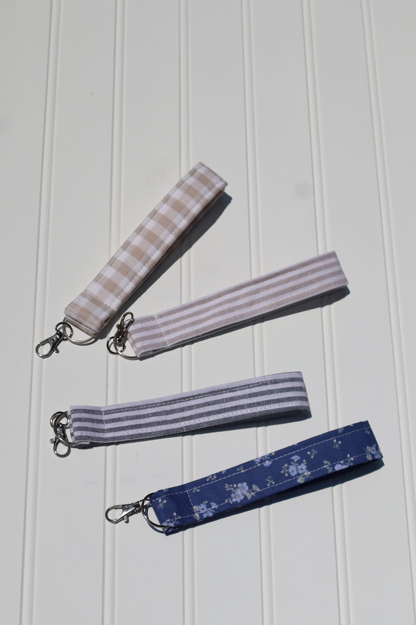 Blue Floral Cotton Keychain