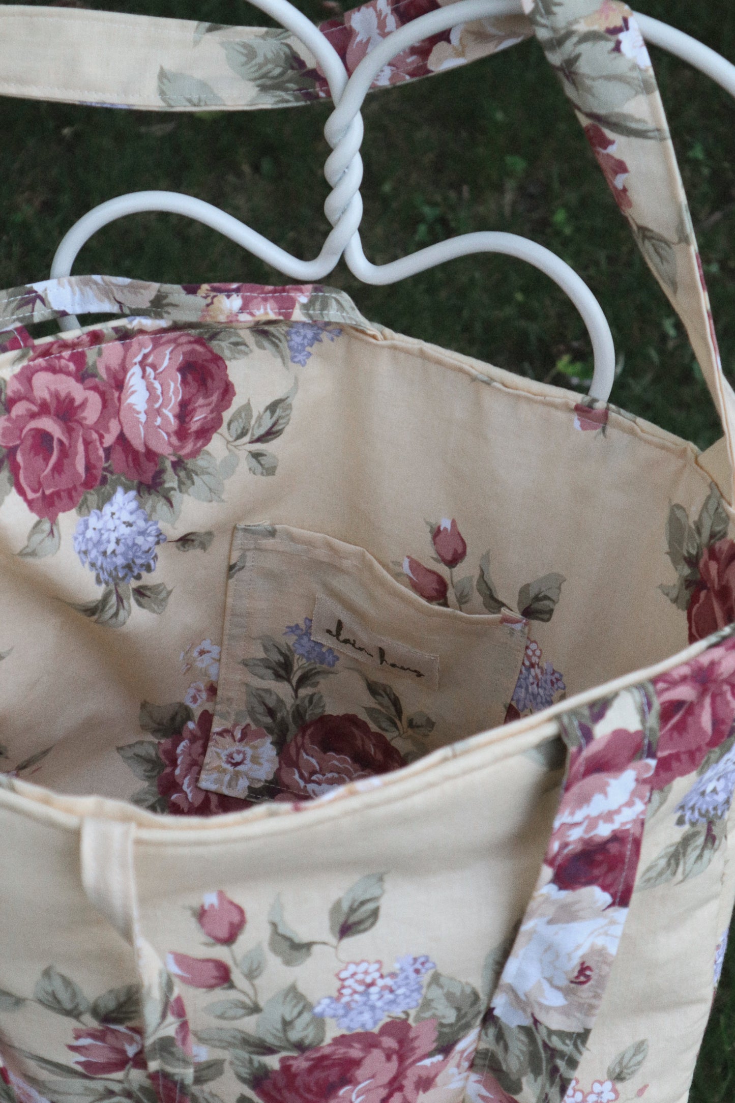Butter Yellow Floral Tote Bag