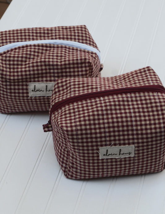 Red Gingham Toiletry Bag
