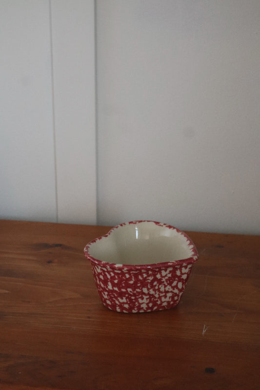Heart Shaped Spongeware Dish