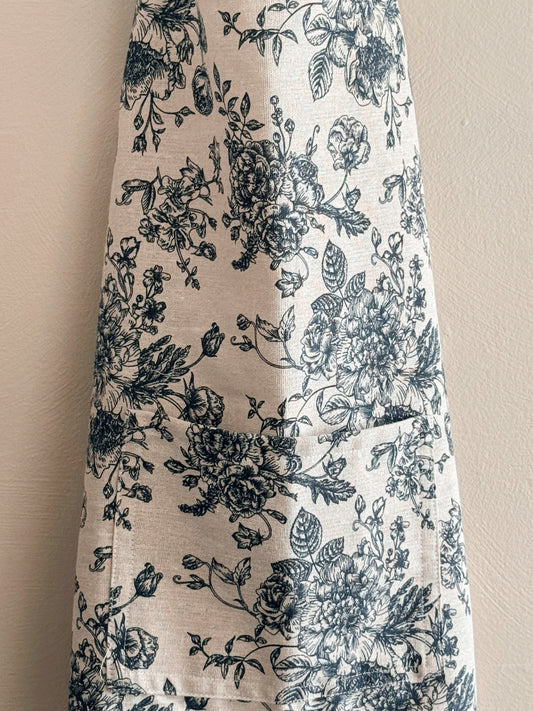 French Blue Floral Apron