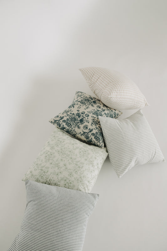Blue & White Striped Throw Pillow Cover