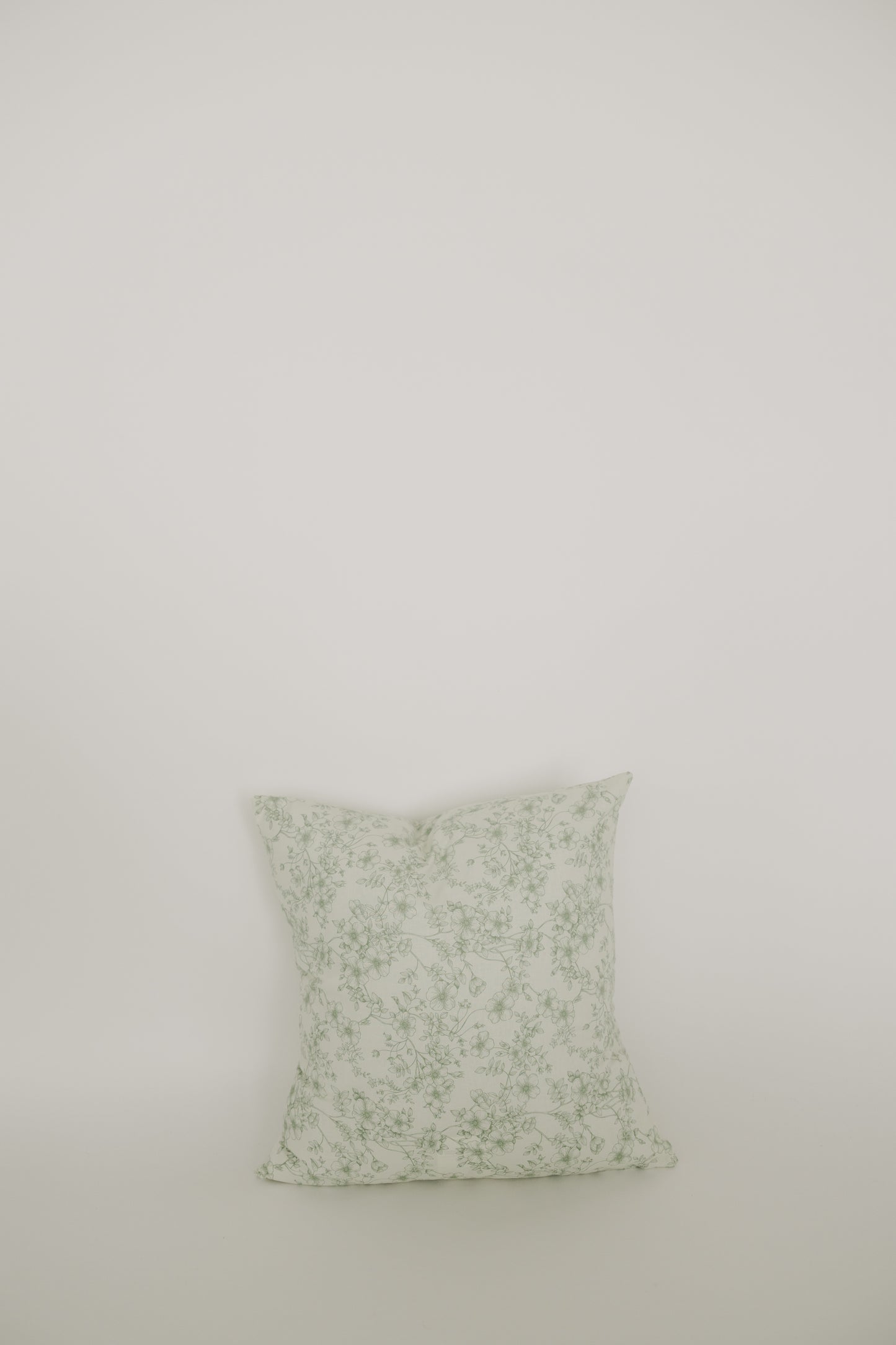 Beige & Sage Floral Throw Pillow Cover