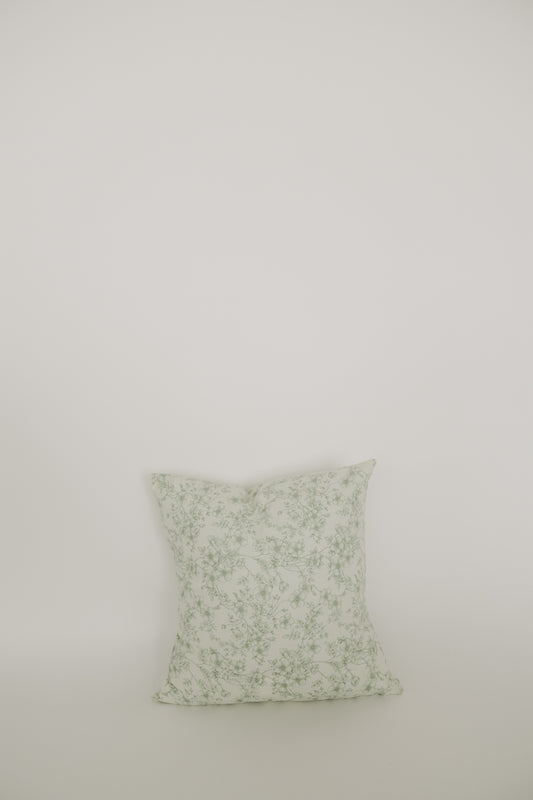 Beige & Sage Floral Throw Pillow Cover