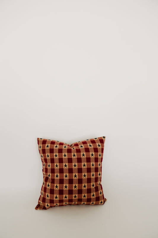 Colonial Red & Blue Throw Pillow Cover
