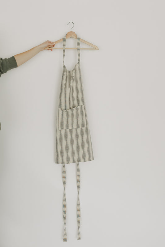 Farmhouse Grey Striped Apron