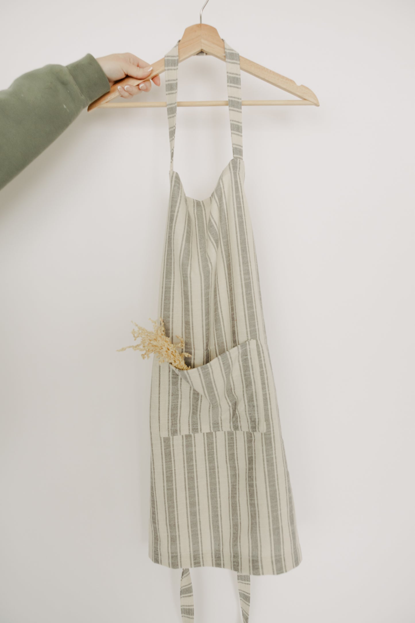 Farmhouse Grey Striped Apron