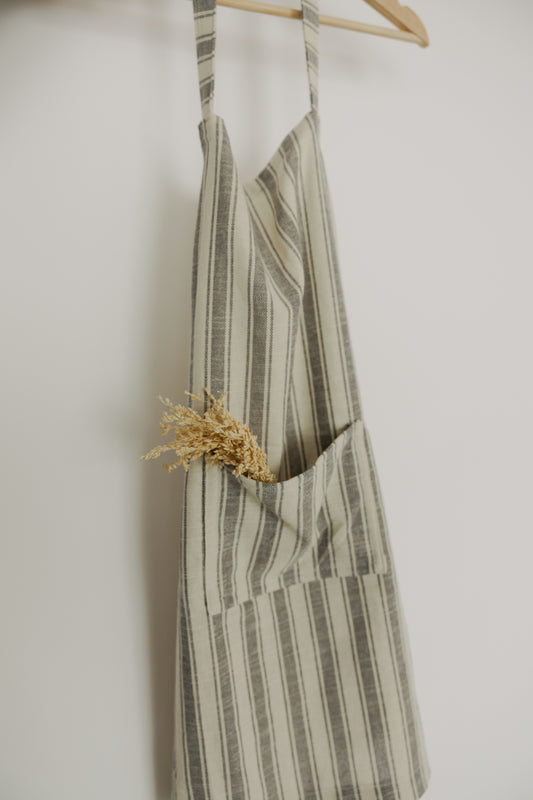 Farmhouse Grey Striped Apron