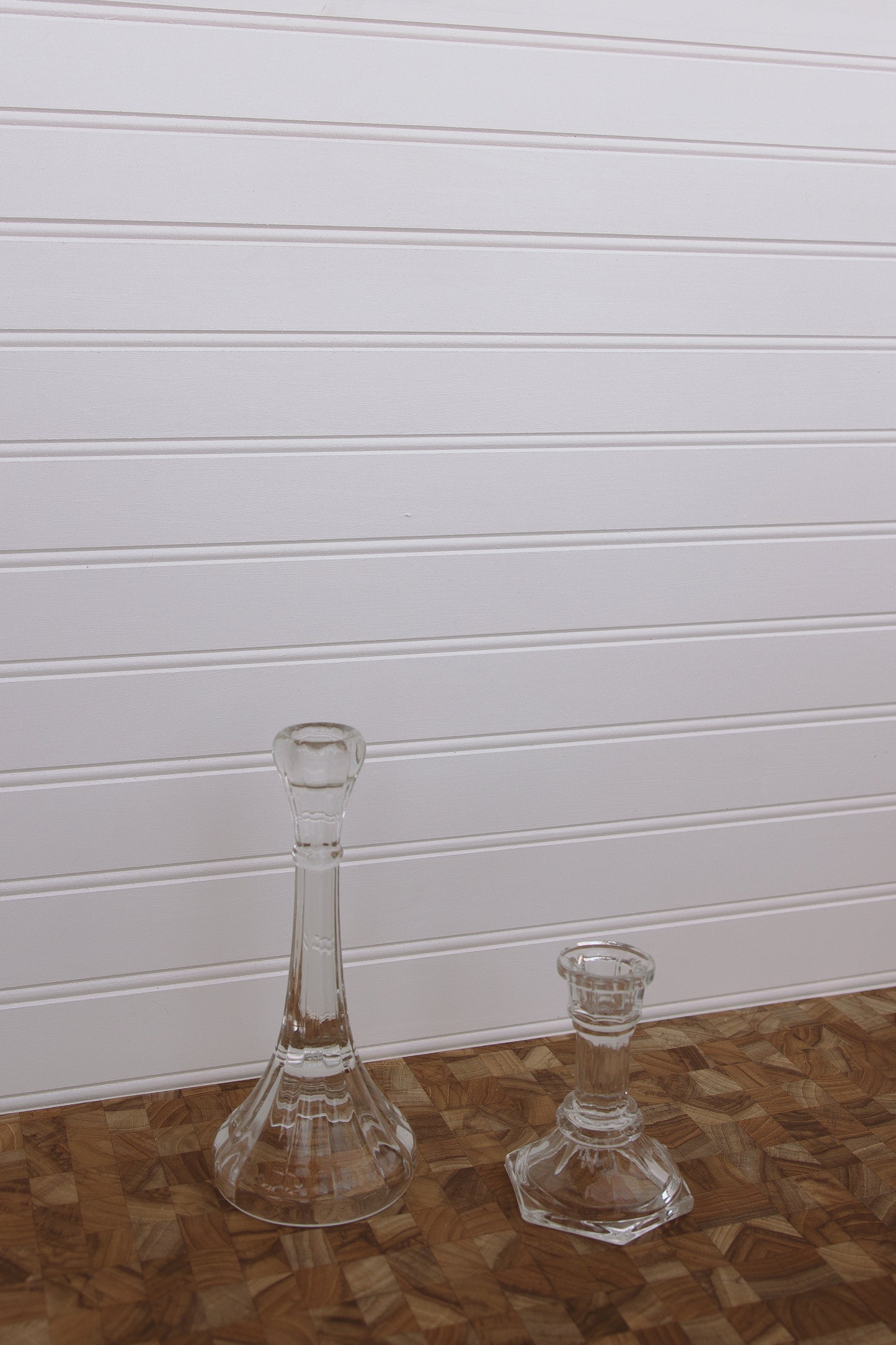 glass candleholders (set of 2)
