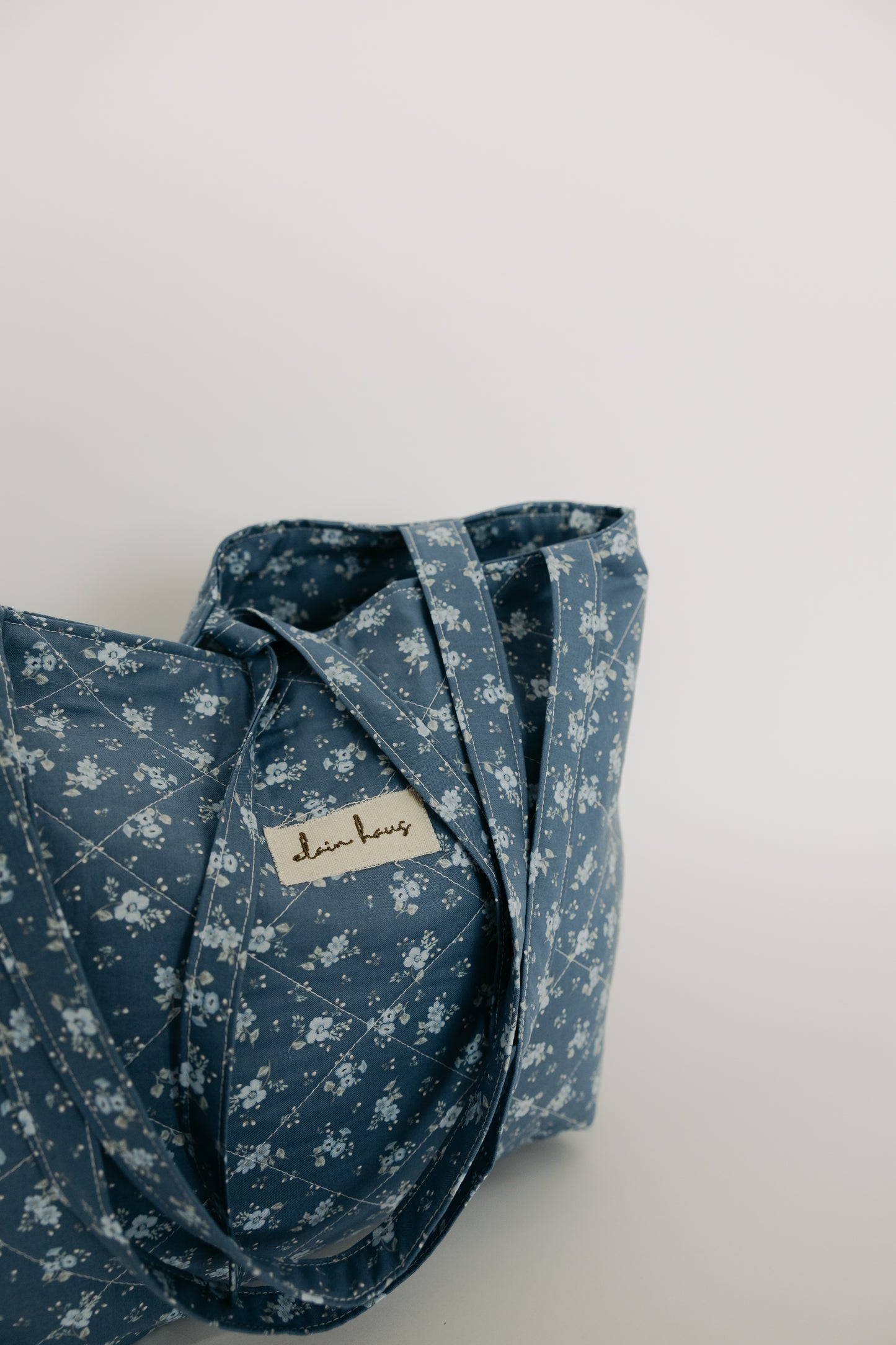 Mirabelle Tote | Quilted Blue Floral Bag