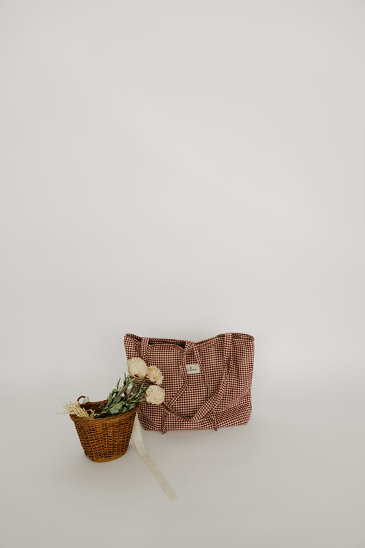 Holly Tote | Quilted Red Gingham Bag