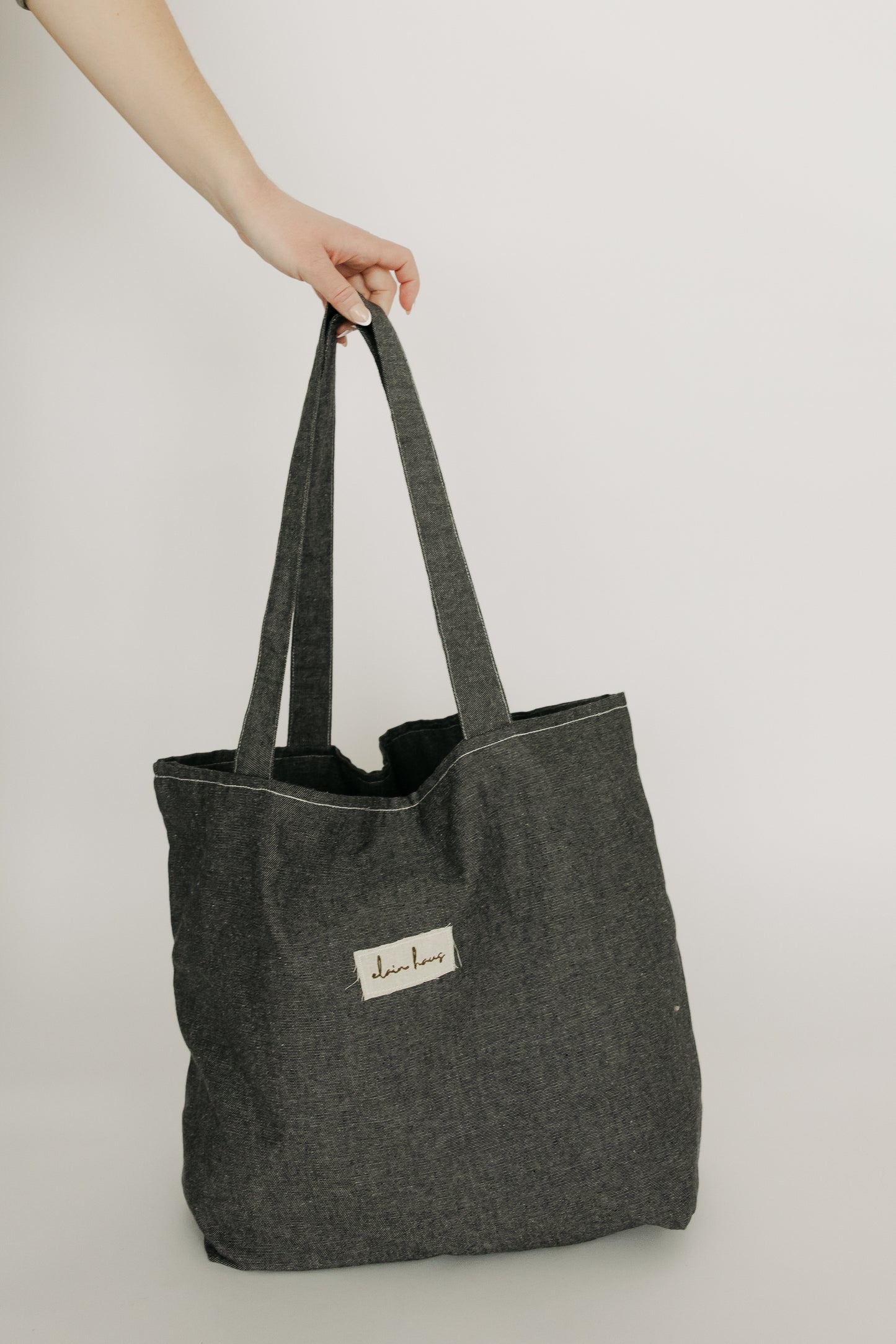 Ivy Tote | Black "Denim" Market Bag