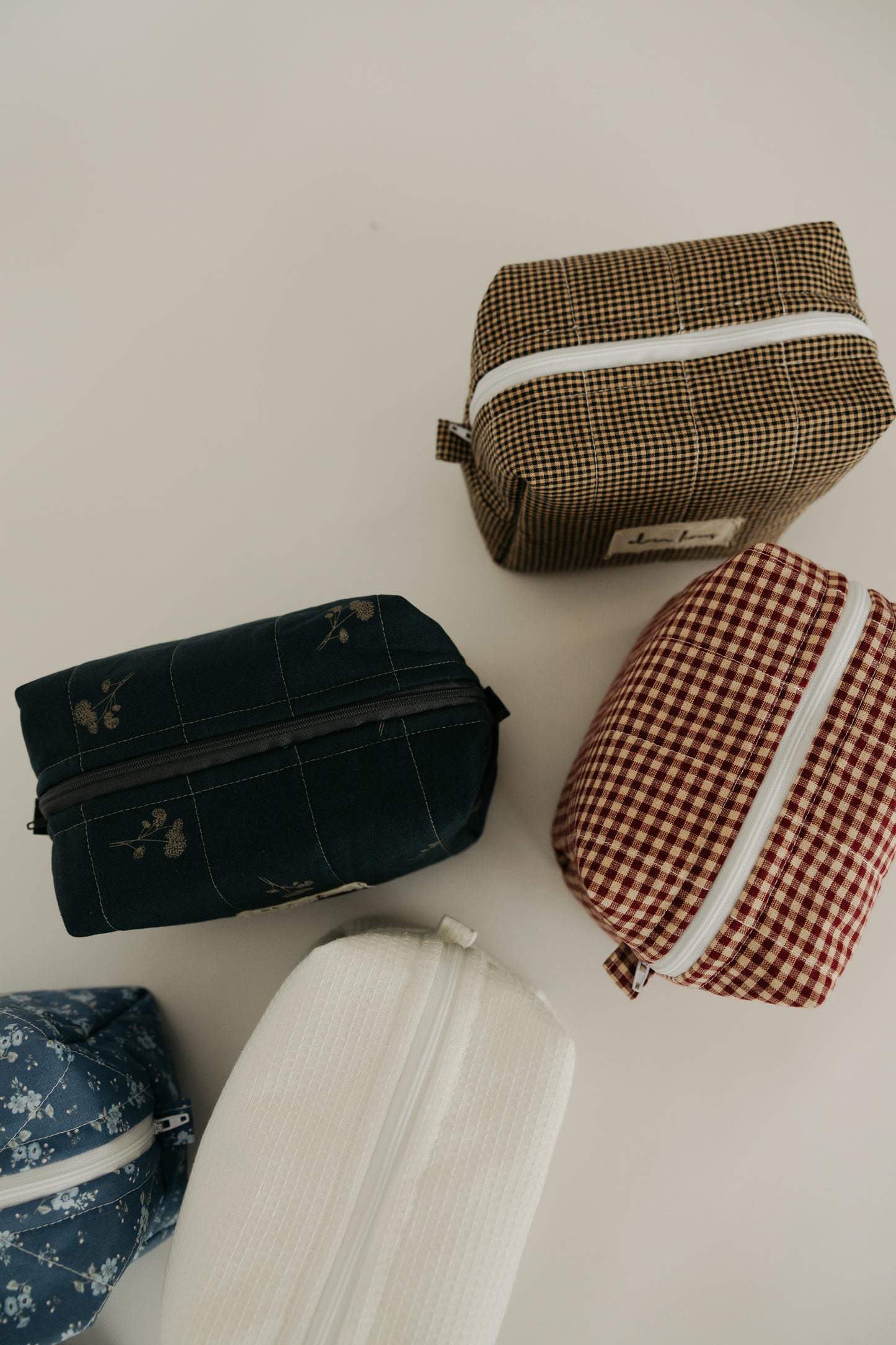 Navy Blue Floral Toiletry Bag
