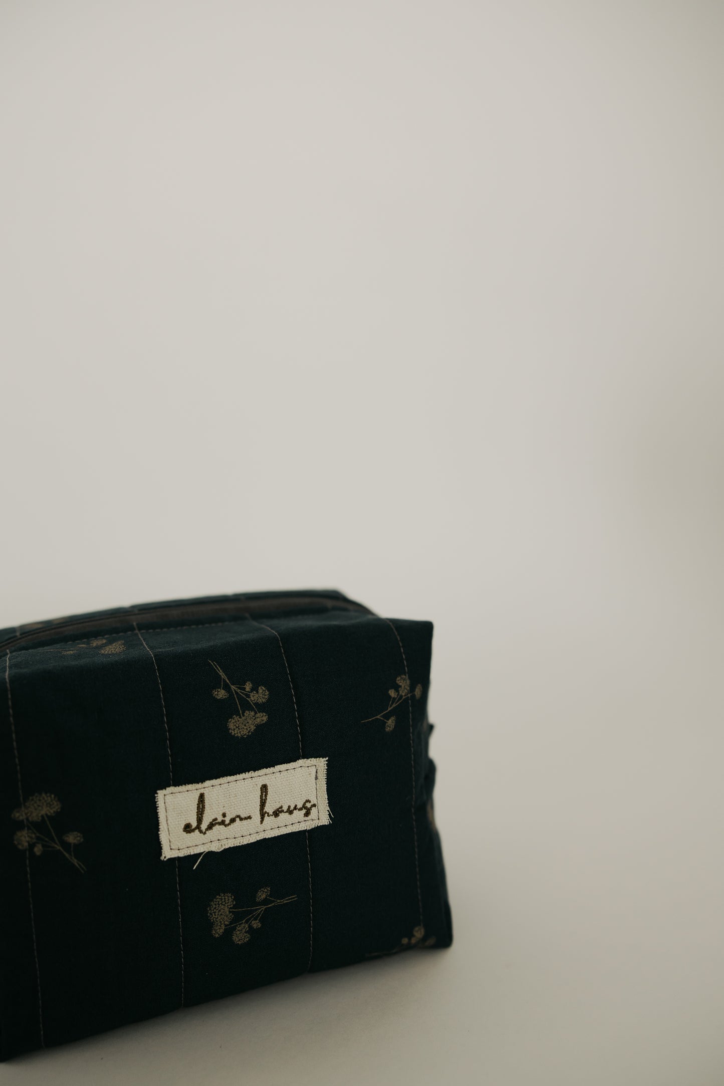Navy Blue Floral Toiletry Bag