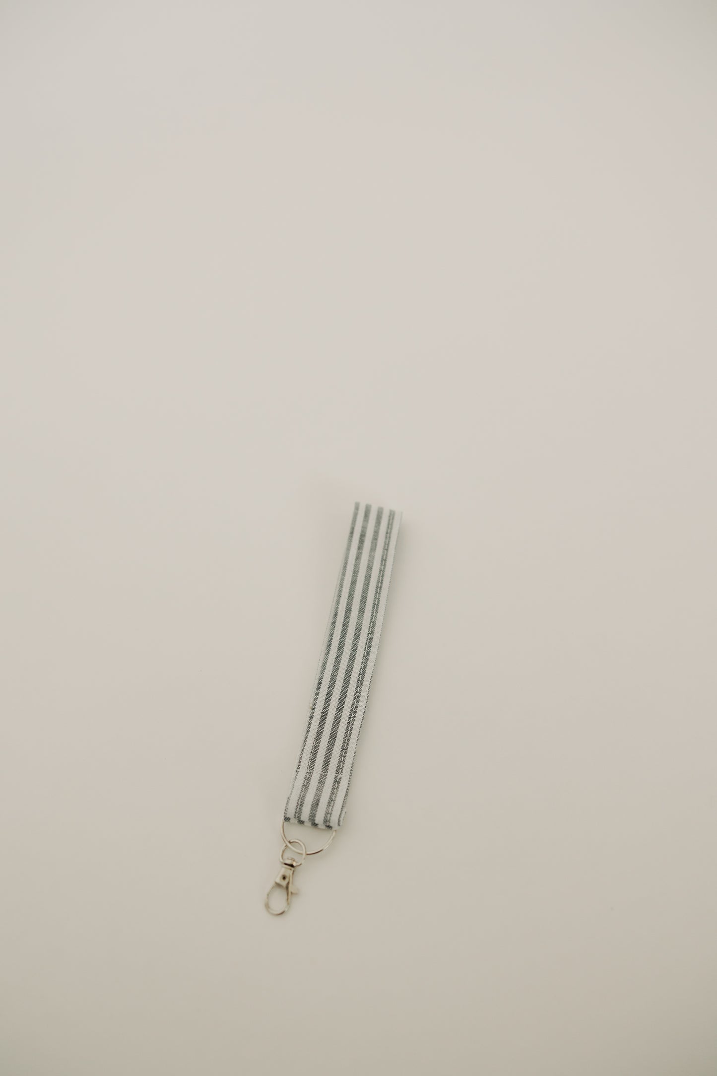 Blue & White Striped Cotton Keychain